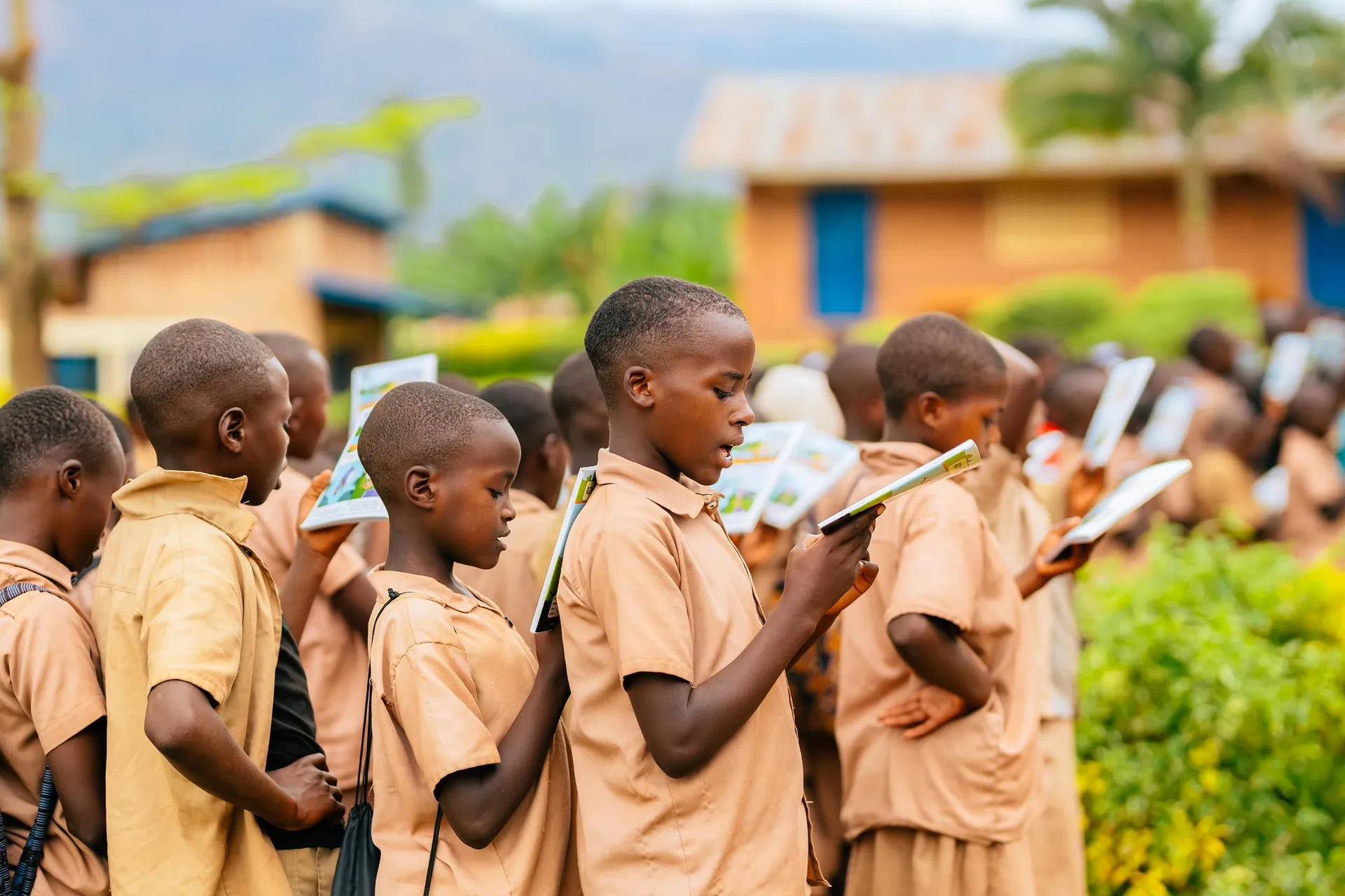 Students engaged in health education activities